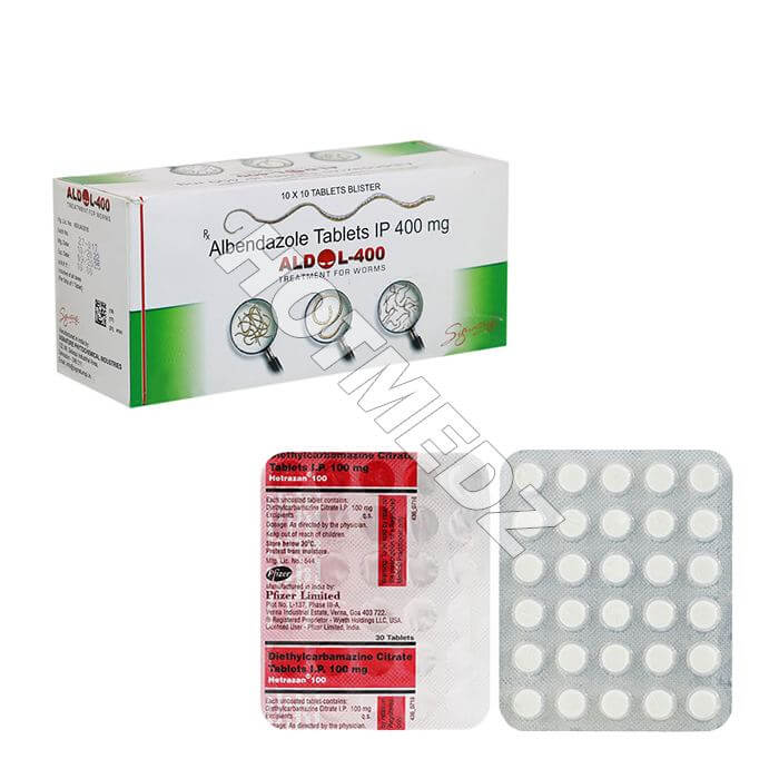 Buy Diethylcarbamazine and Albendazole Tablets
