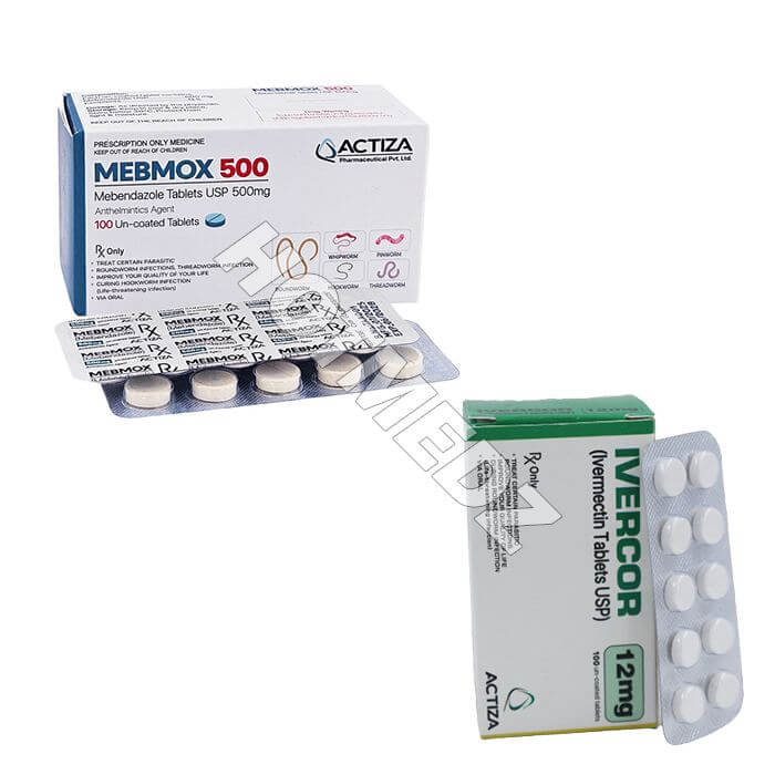 Ivermectin and Mebendazole Tablets Parasite Treatment